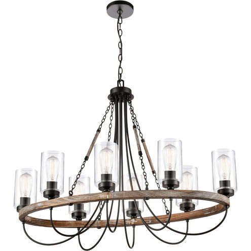 Paladin 8 Light 39 inch Matte Black Chandelier Ceiling Light in Clear Glass