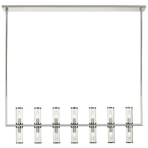 Revolve 14 Light 47.25 inch Clear Glass and Polished Nickel Linear Pendant Ceiling Light