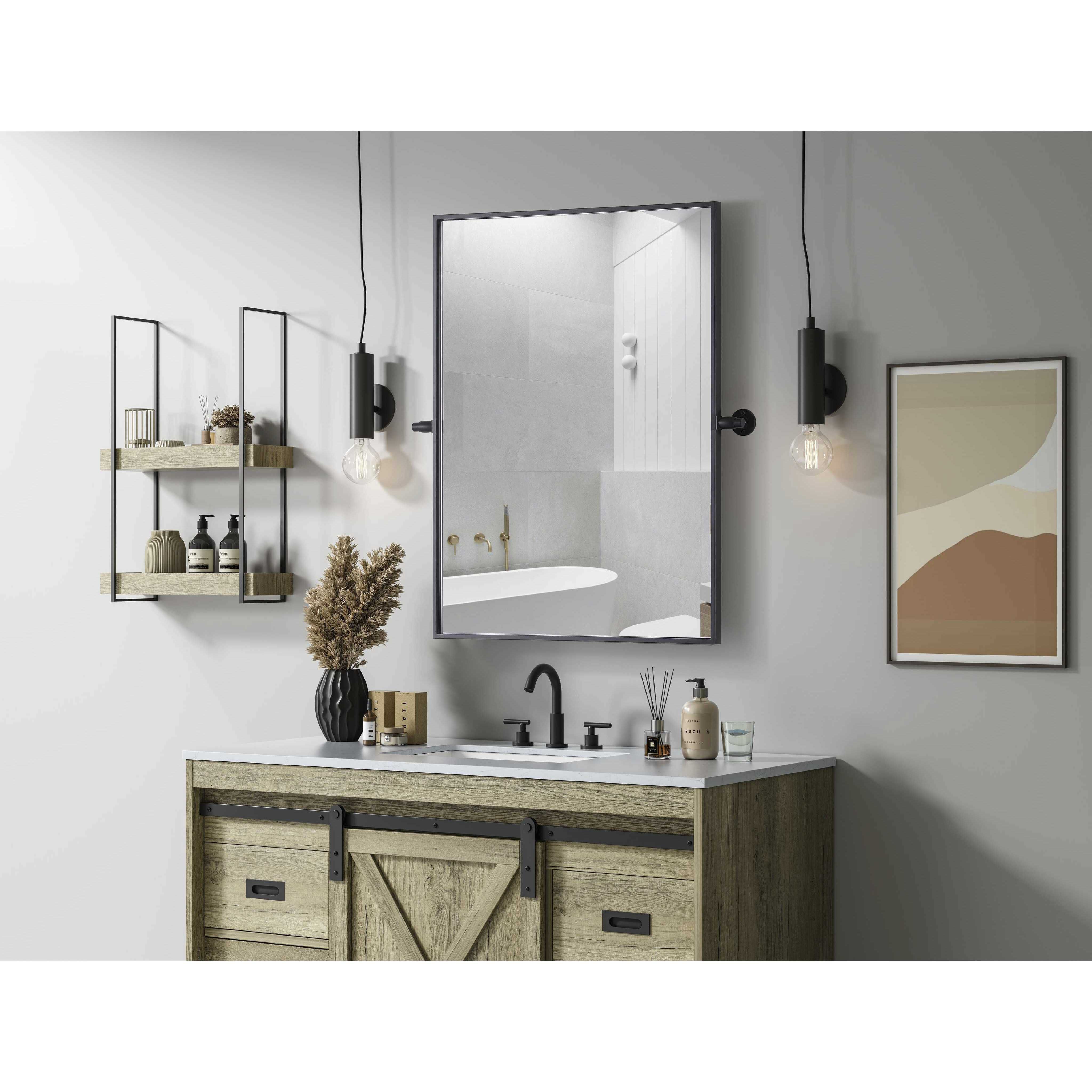 Amoura 32 X 24 inch Black Mirror