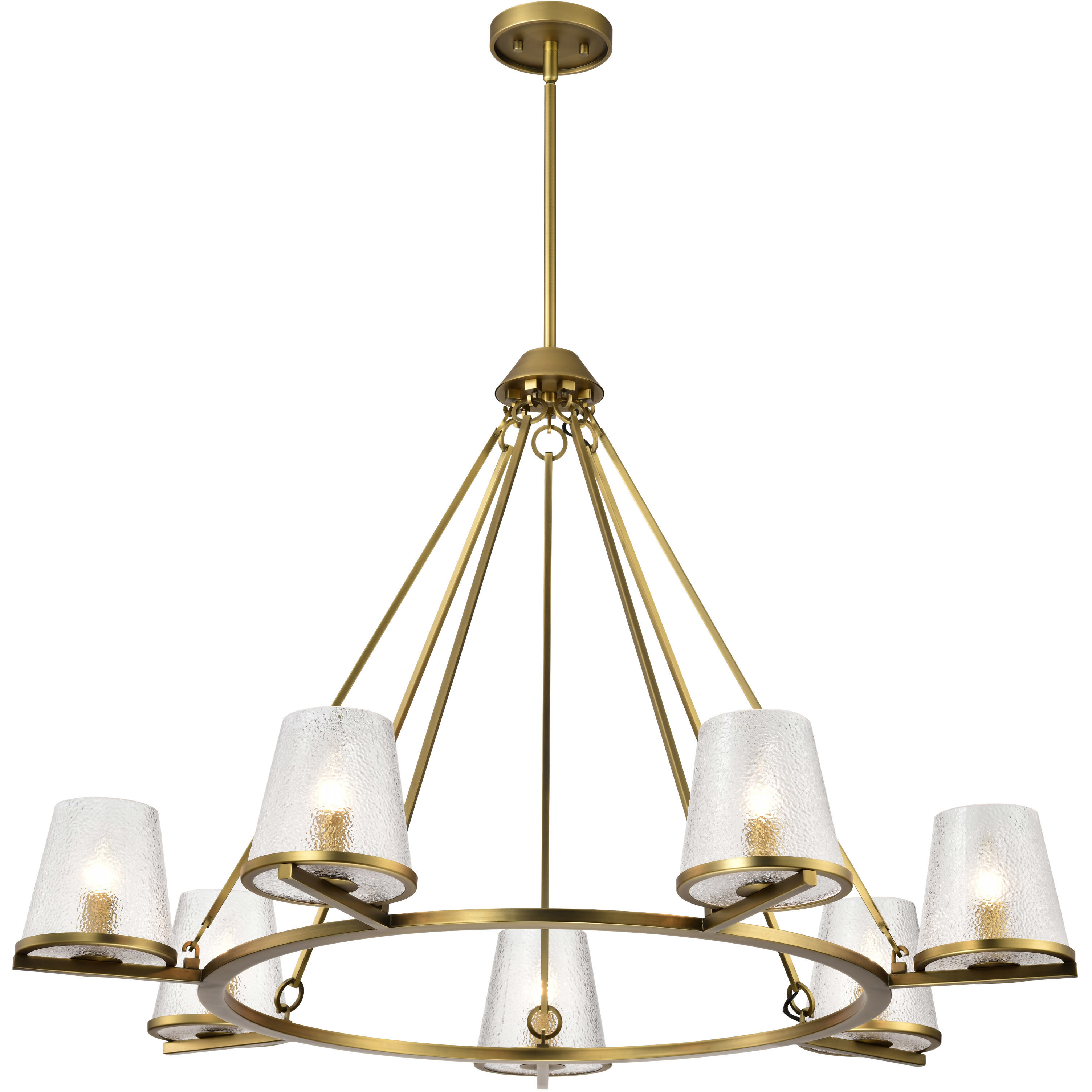 Valentine 40 inch Vintage Brass Chandelier Ceiling Light