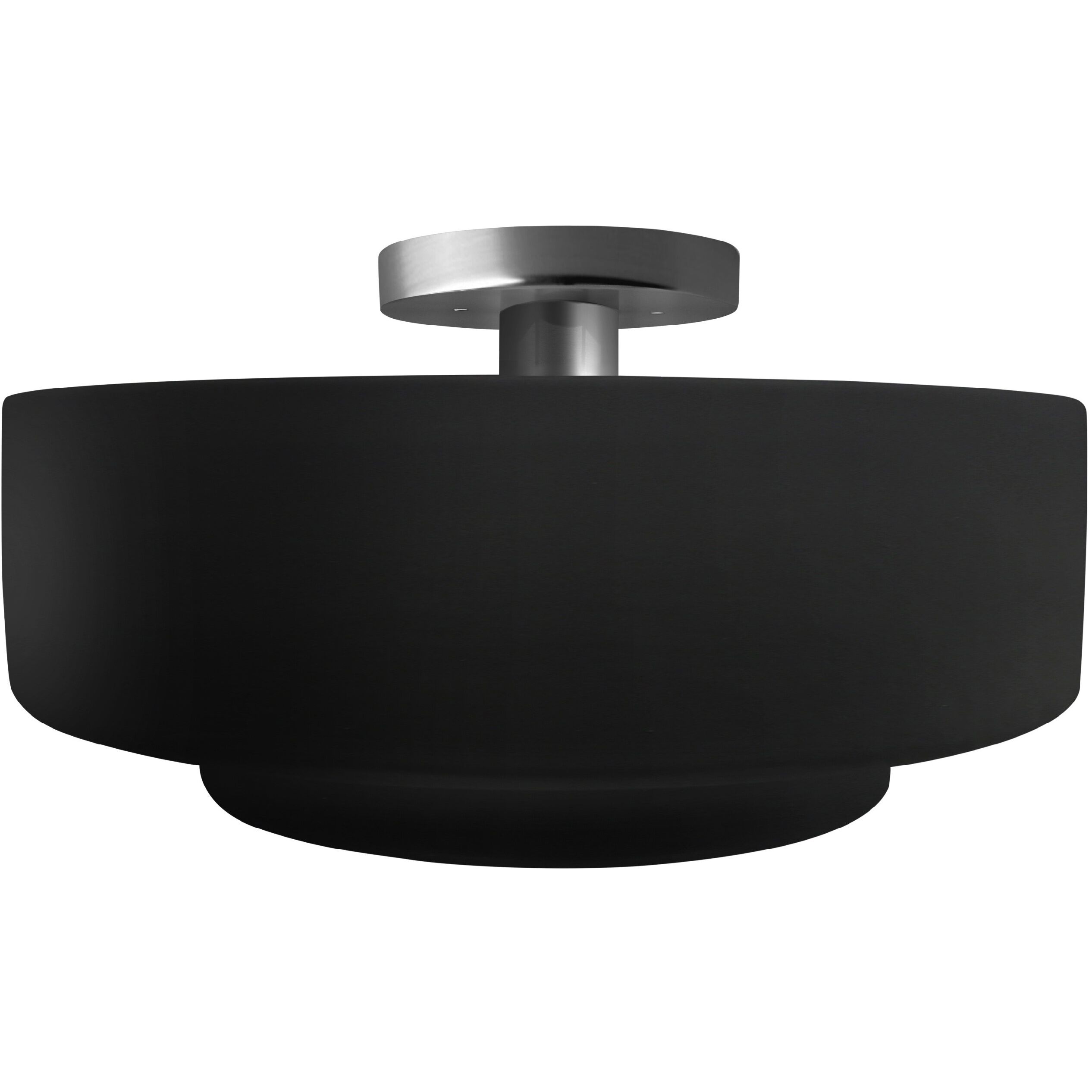 Radiance Collection - Tier LED 14.5 inch Carbon Matte Black and Brushed Nickel Semi-Flush Ceiling Light in Dedicated LED, 14.5W x 7.25H, Form+Finish+Function