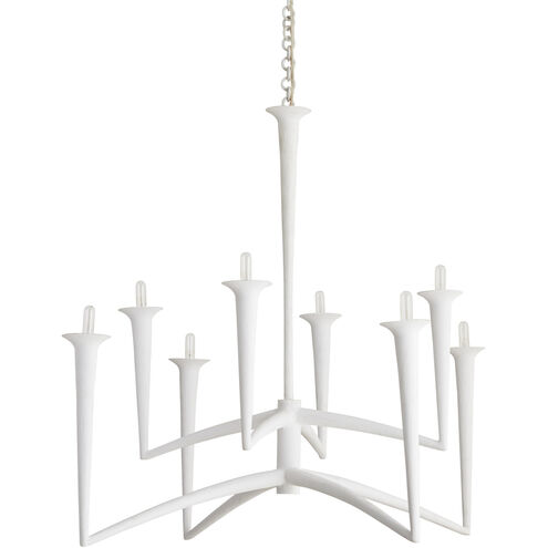 Isma 8 Light 34 inch White Gesso Chandelier Ceiling Light