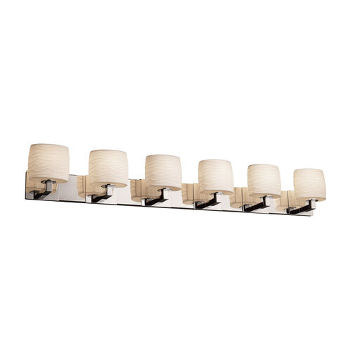 Limoges LED 55.5 inch Brushed Nickel Bath Bar Wall Light in 4200 Lm LED, Waves, Cylinder with Flat Rim, Modular