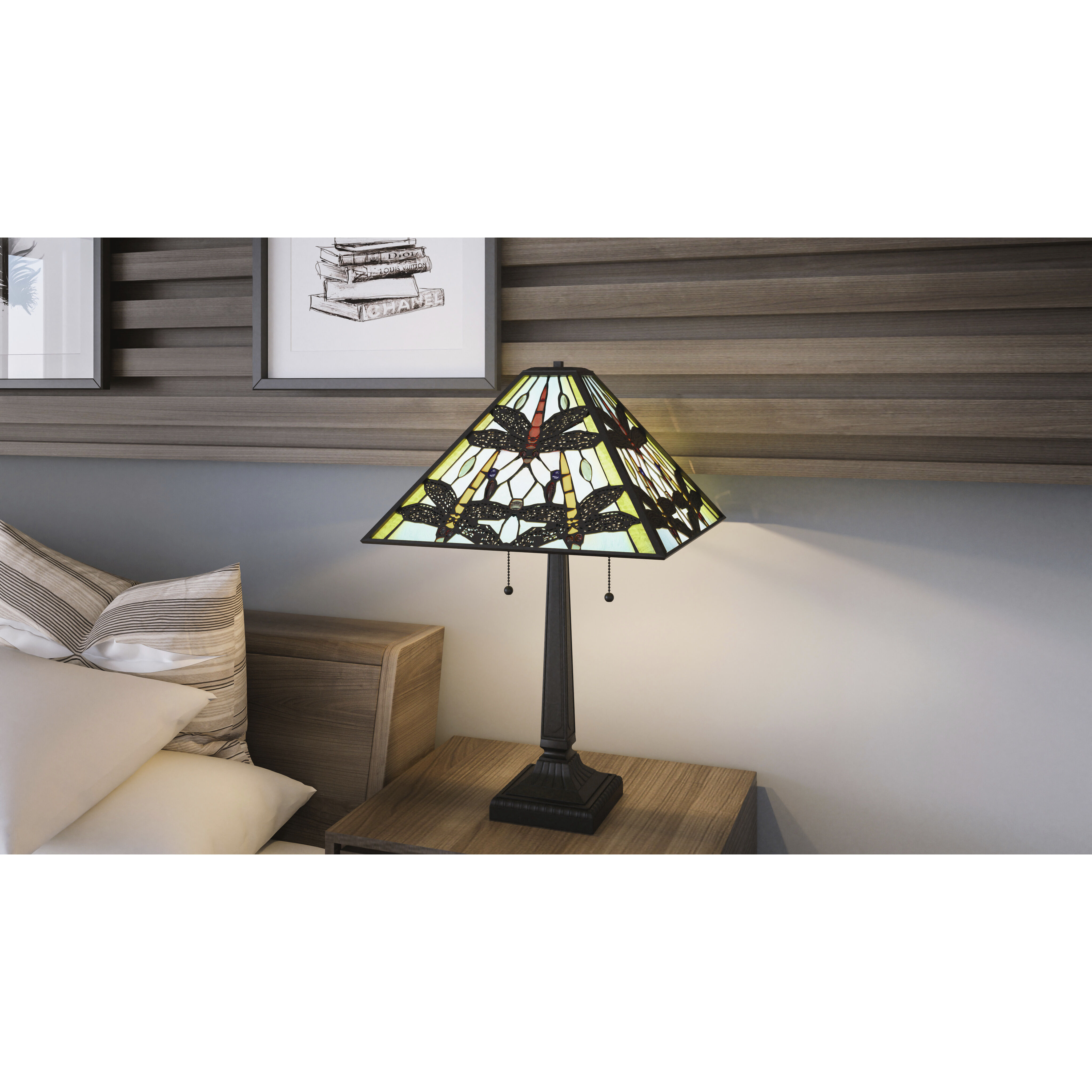 Kirkwood 22.75 inch 75.00 watt Matte Black Table Lamp Portable Light, Tiffany