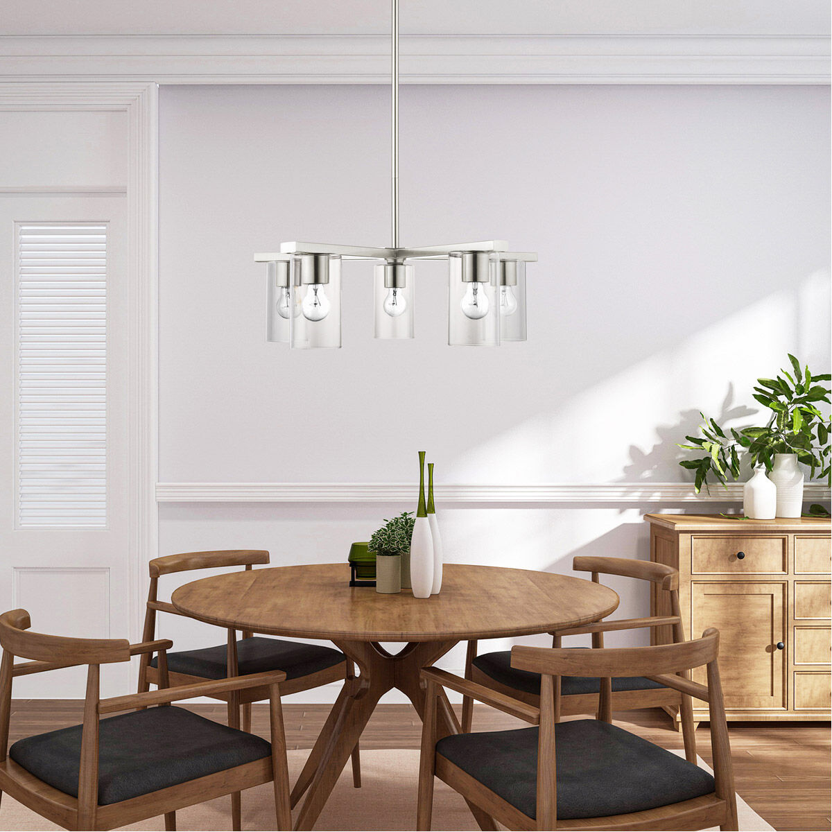 Zurich 5 Light 26 inch Brushed Nickel Chandelier Ceiling Light