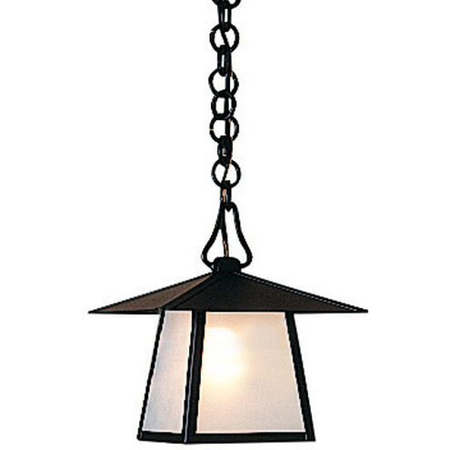 Carmel 1 Light 8 inch Mission Brown Pendant Ceiling Light in White Opalescent