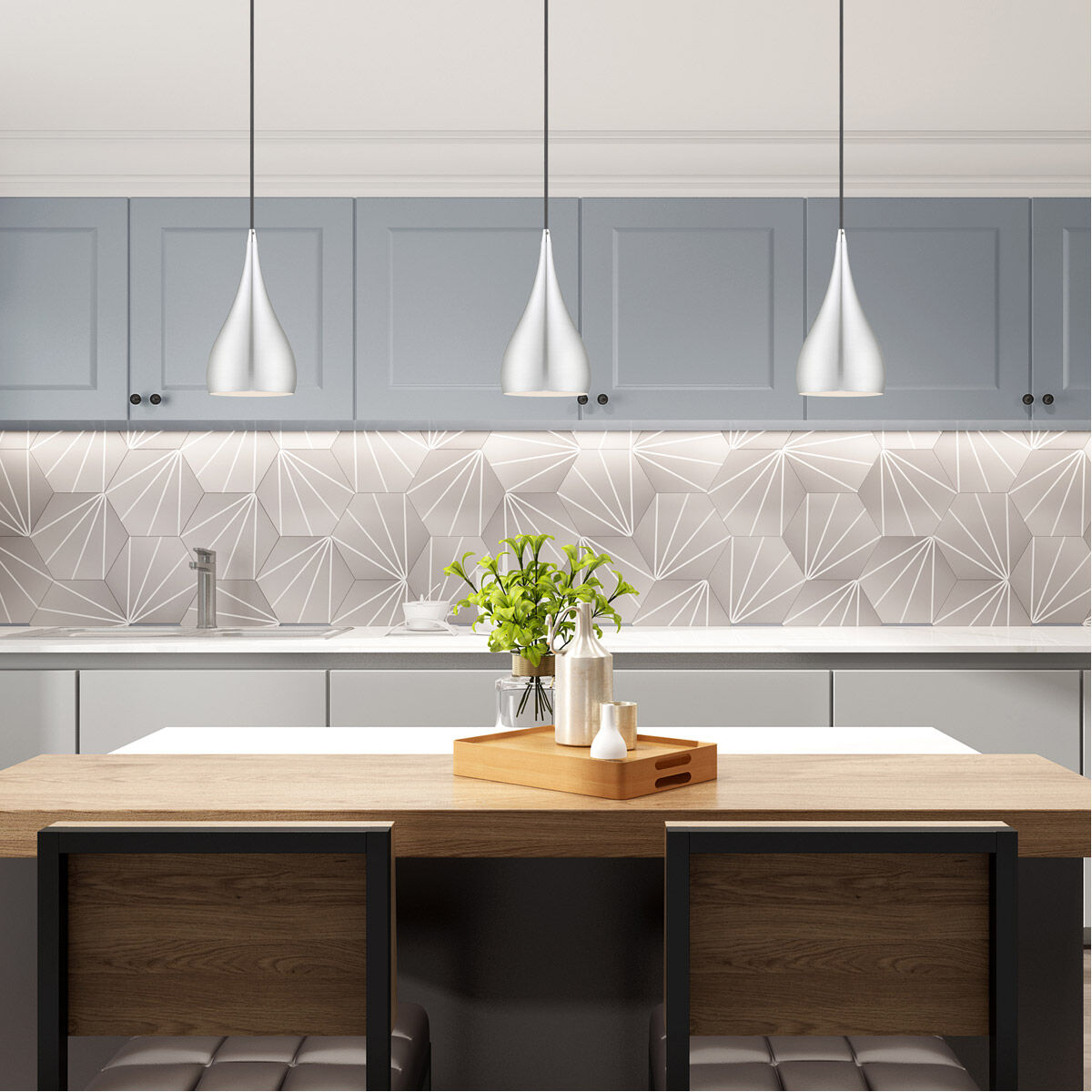 Allison 1 Light 6.25 inch Brushed Aluminum Mini Pendant Ceiling Light