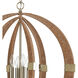 Pyrus 4 Light 27 inch Light Brown with Antique Brass Chandelier Ceiling Light