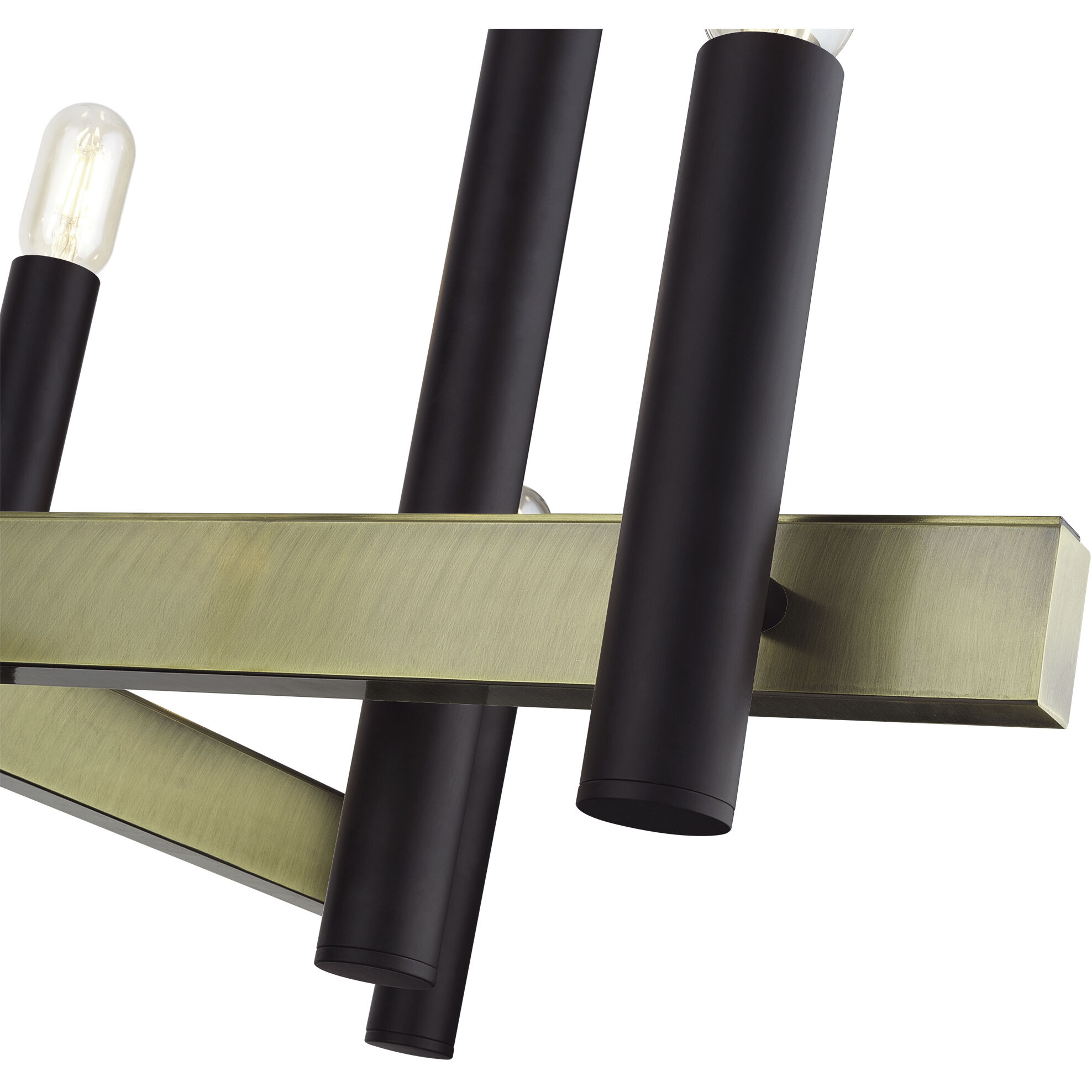 Helsinki 8 Light 38 inch Bronze with Antique Brass Accents Chandelier Ceiling Light