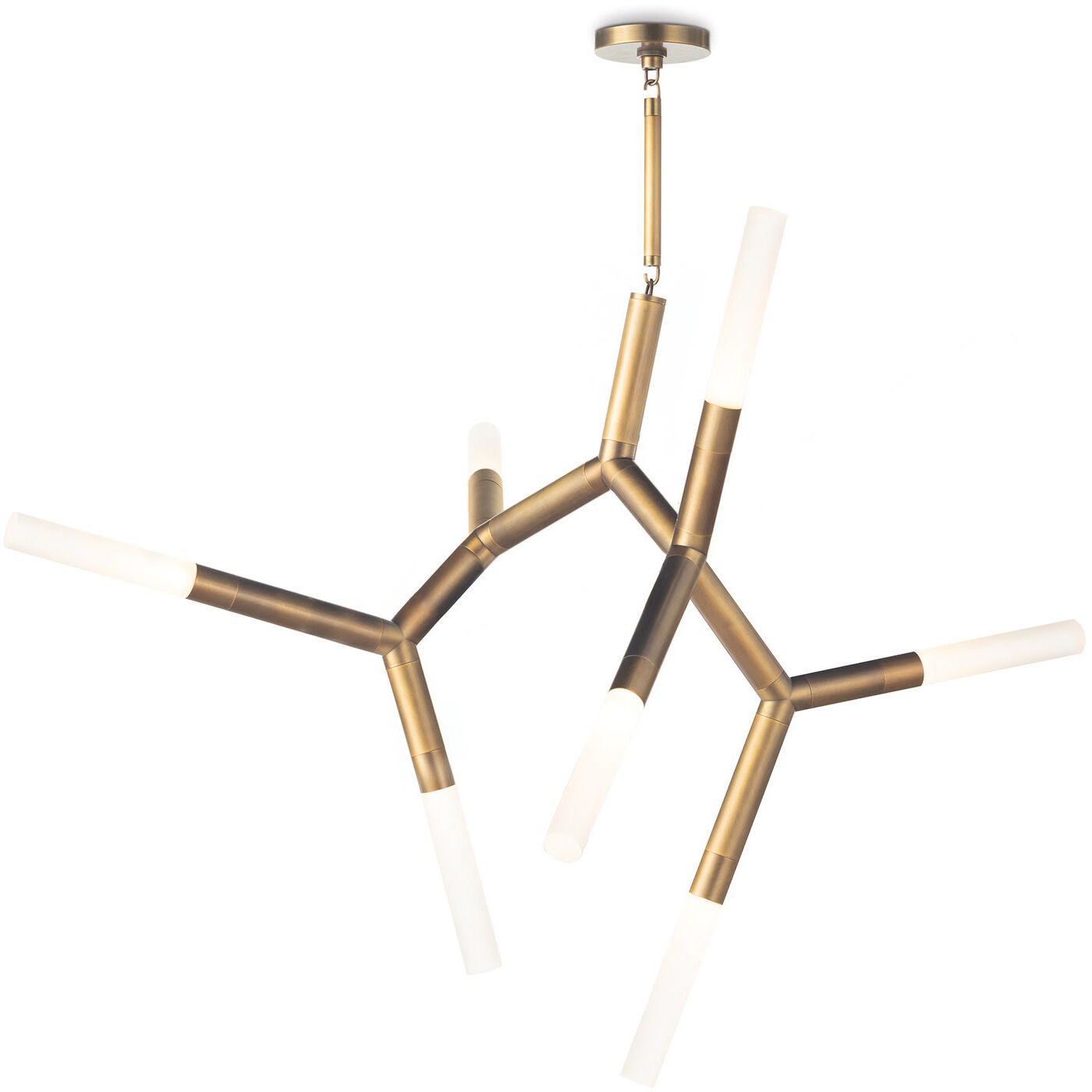 Traveler 7 Light 44.5 inch Natural Brass Chandelier Ceiling Light