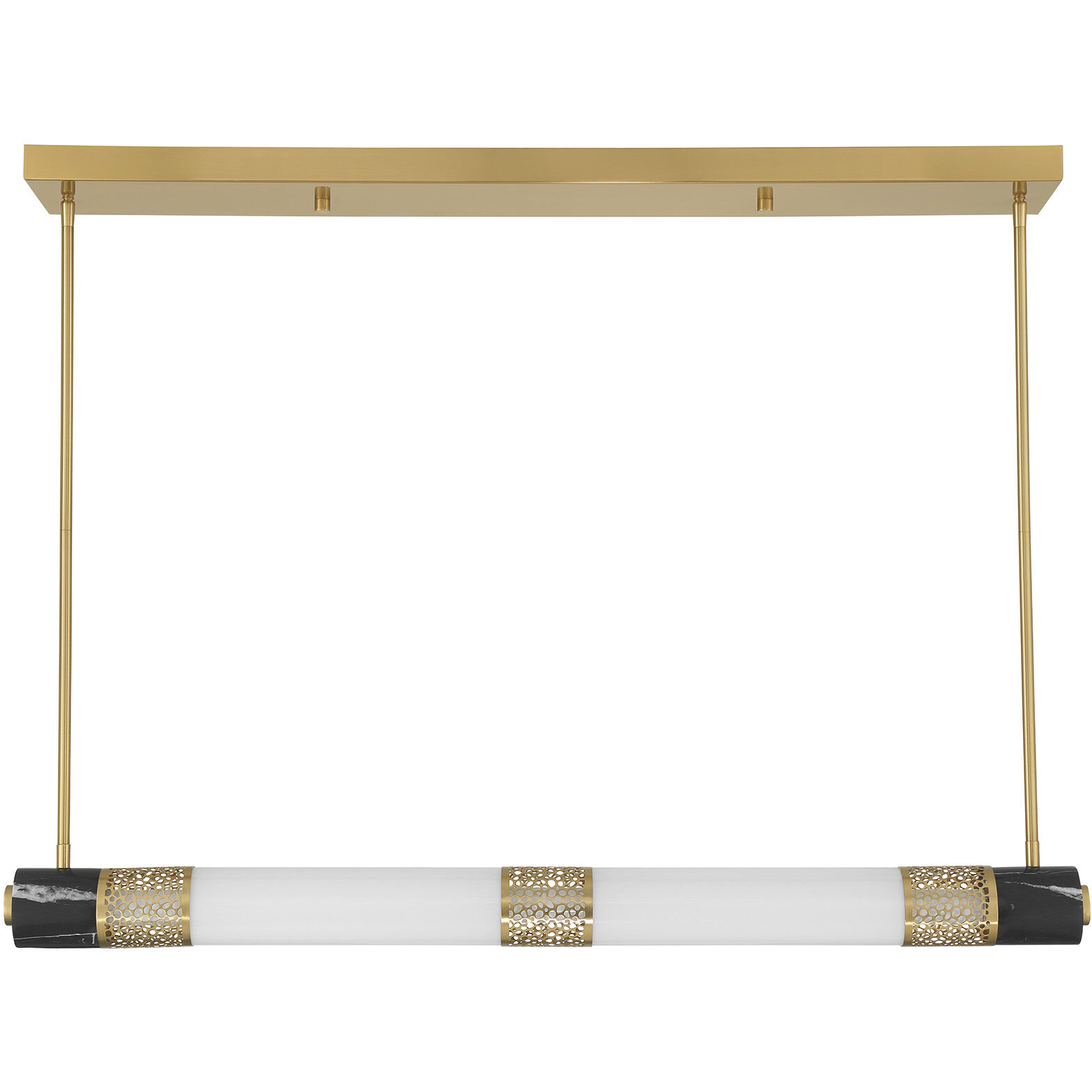 Farrell LED 42 inch Warm Brass Linear Chandelier Ceiling Light