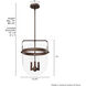 Karloff 3 Light 13.75 inch Textured Rust Pendant Ceiling Light