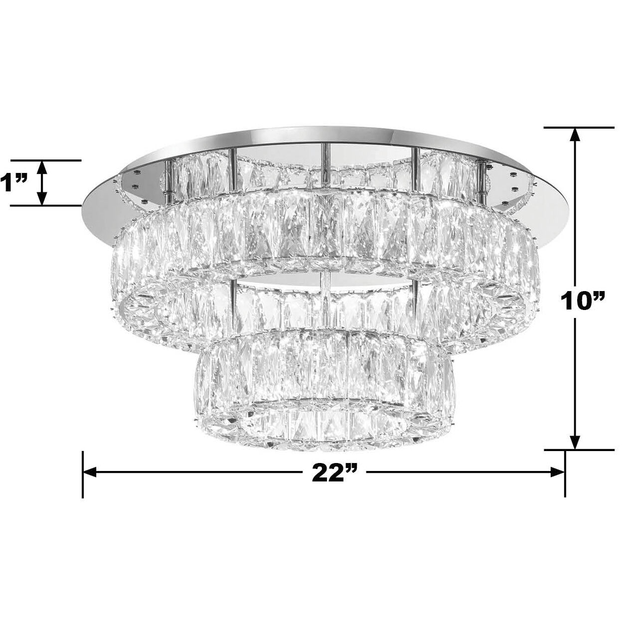 Dickinson 1 Light 20 inch Chrome Flush Ceiling Light