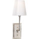 Thomas O'Brien Hulton 1 Light 6 inch Polished Nickel Bath Sconce Wall Light in White Glass