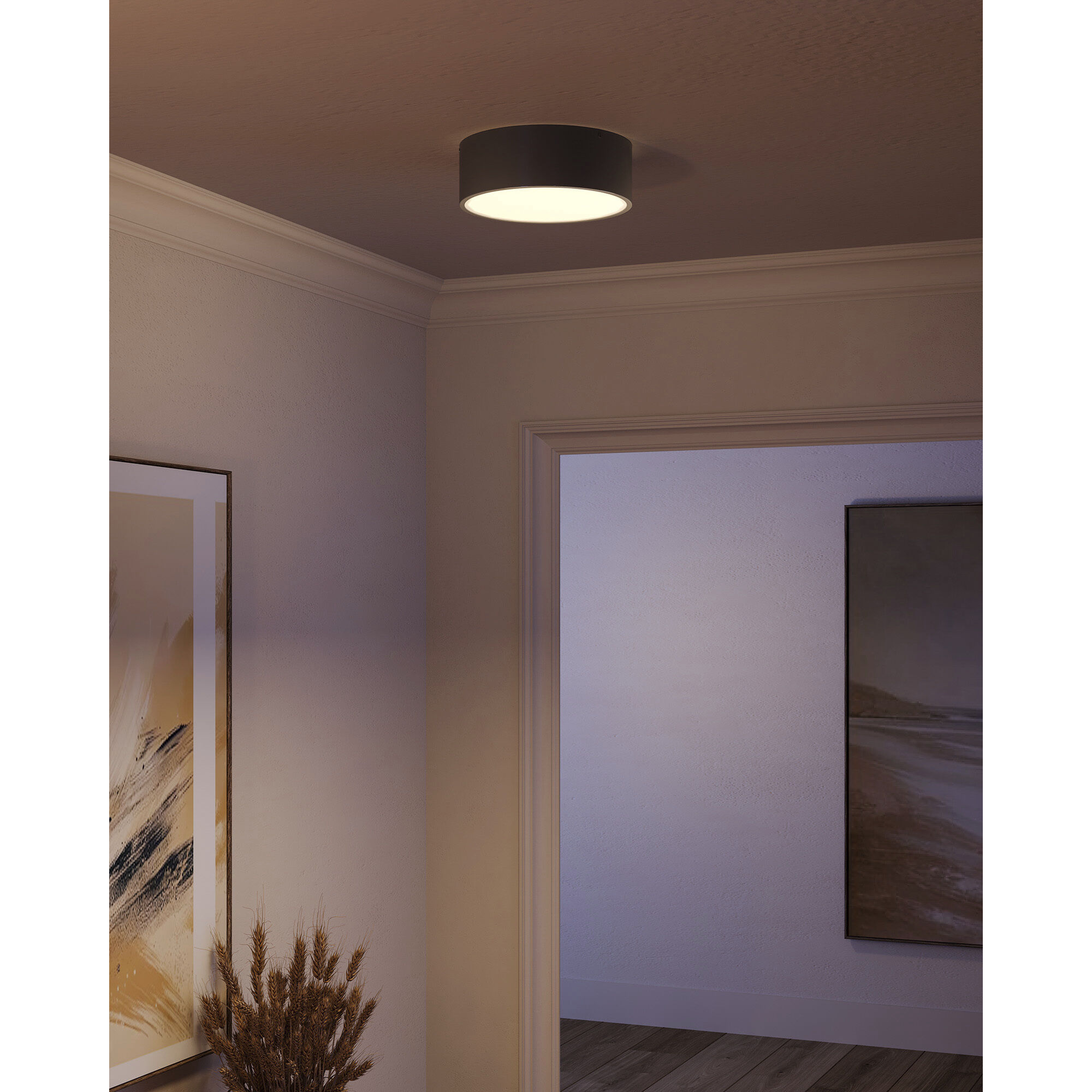 Alora Mood Brisbane 2 Light 12 inch Matte Black Flush Mount Ceiling Light