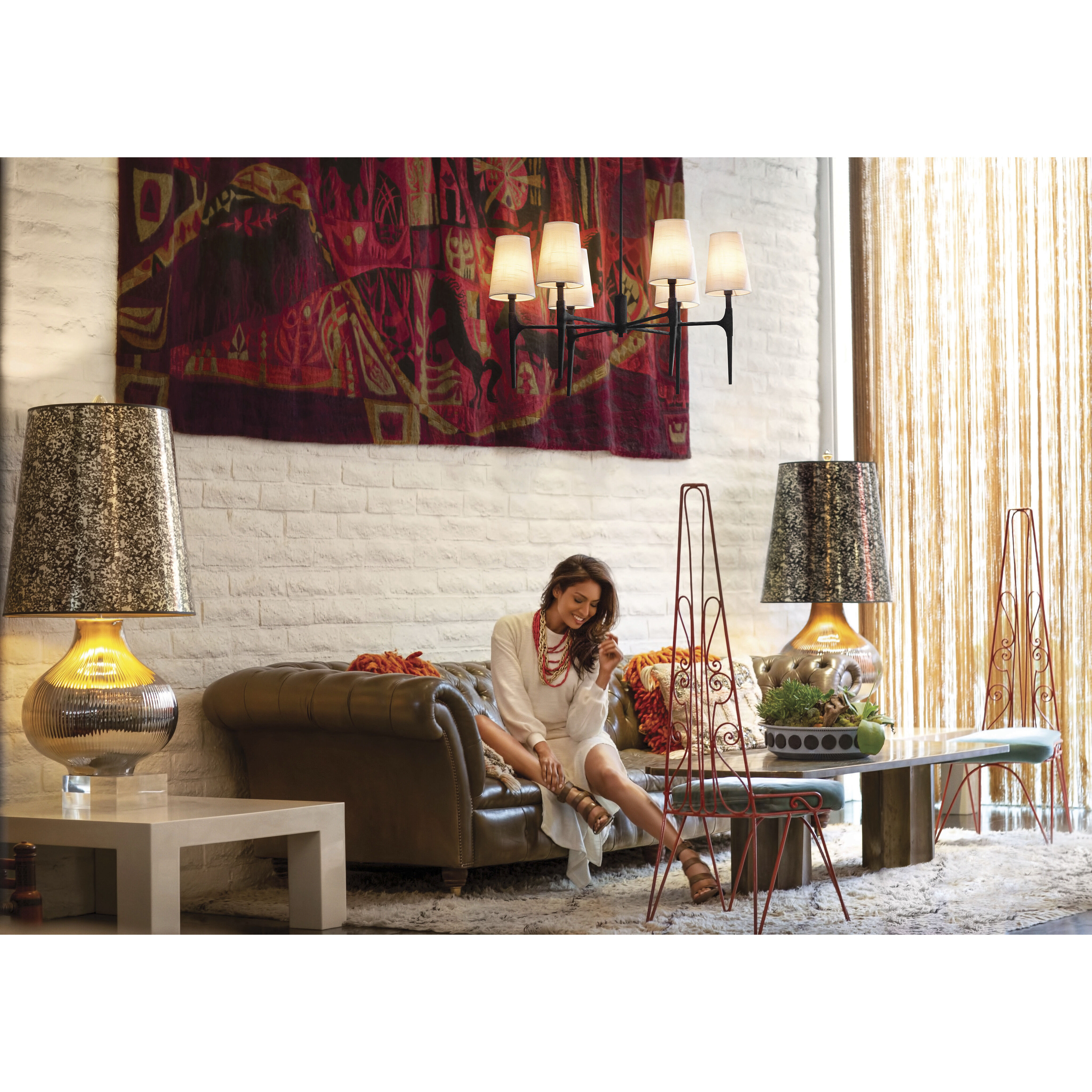 Beaumont 6 Light 28 inch Black Indoor Chandelier Ceiling Light