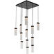 Parallel LED 26 inch Flat Bronze Chandelier Ceiling Light in 3000K LED, Smoke Granite, Square Multi-Port