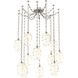 Ellisse 12 Light 15.5 inch Beige Silver Swag Multi-Pendant Ceiling Light in Optic Rib Amber, Diamond Chain