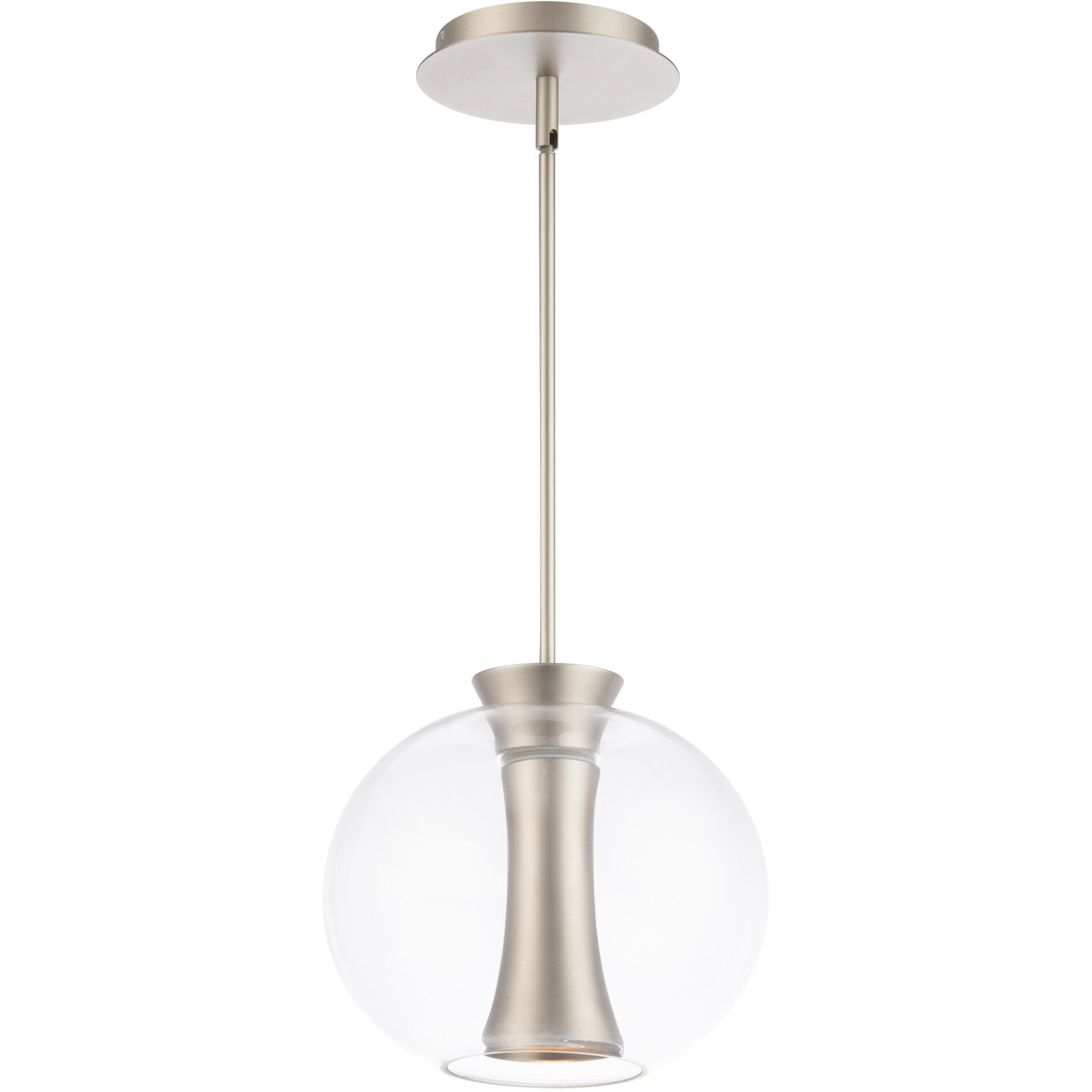 Echo LED 9.5 inch Brushed Nickel Mini-Pendant Ceiling Light, dweLED