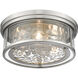 Clarion 3 Light 16 inch Brushed Nickel Flush Mount Ceiling Light
