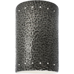 Ambiance Cylinder LED 6 inch Hammered Pewter Wall Sconce Wall Light in 1000 Lm LED, Small