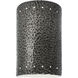 Ambiance Cylinder LED 5.75 inch Hammered Pewter Wall Sconce Wall Light, Small