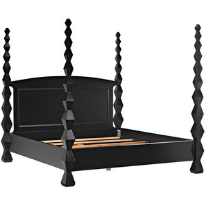Brancusi Hand Rubbed Black Bed, Eastern King