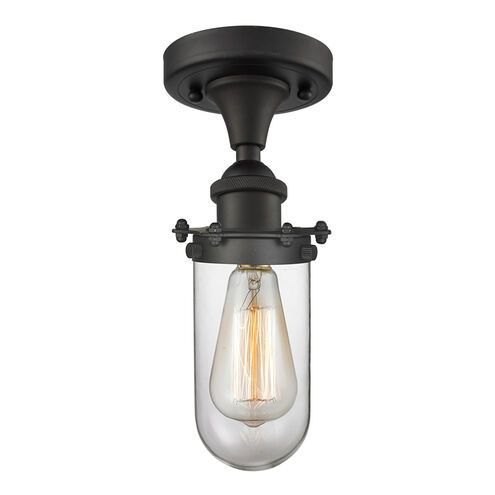 Austere Kingsbury LED 6 inch Oil Rubbed Bronze Flush Mount Ceiling Light in Clear Glass, Austere