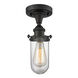 Austere Kingsbury LED 6 inch Oil Rubbed Bronze Flush Mount Ceiling Light in Clear Glass, Austere