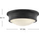 Ellis 3 Light 14 inch Black Flush Mount Ceiling Light