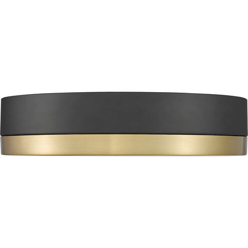 Algar LED 12 inch Matte Black and Modern Gold Flush Mount Ceiling Light