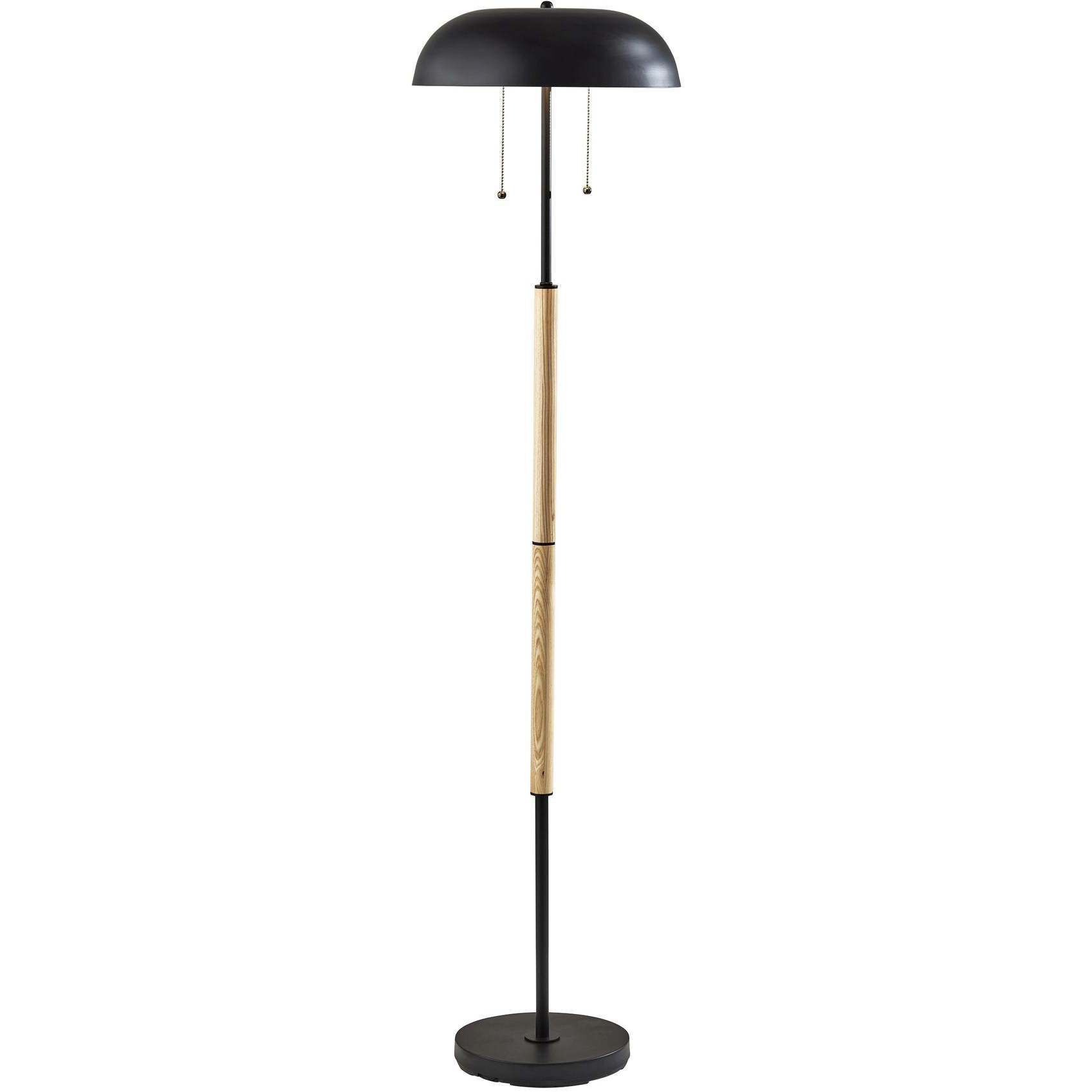Everett 58.5 inch 40.00 watt Natural Wood / Black Floor Lamp Portable Light
