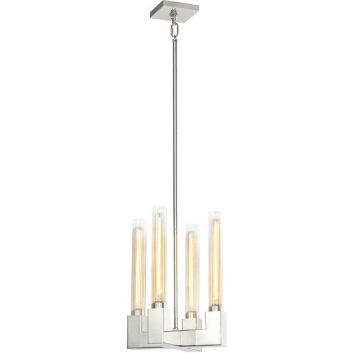 Placid 4 Light 12 inch Polished Nickel Arm Pendant Ceiling Light