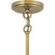 Clarke 1 Light 16.25 inch Warm Brass with Black Indoor Chandelier Ceiling Light