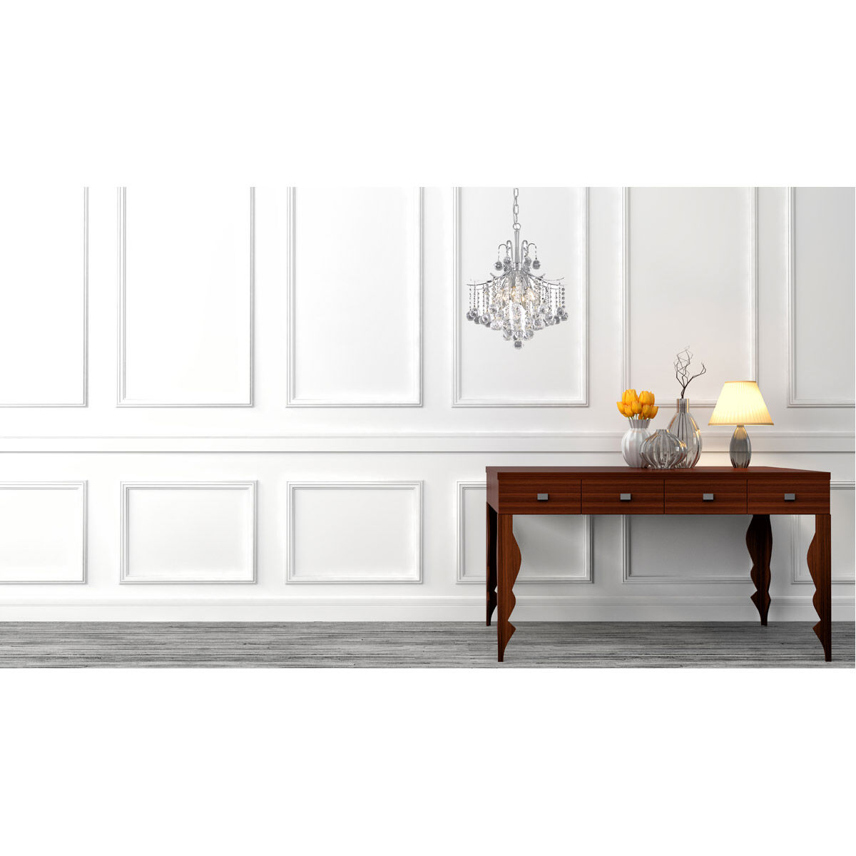 Amelia 6 Light 17 inch Chrome Pendant Ceiling Light