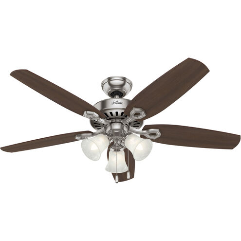 Builder 52 inch Brushed Nickel with Brazilian Cherry/Harvest Mahogany Blades Ceiling Fan