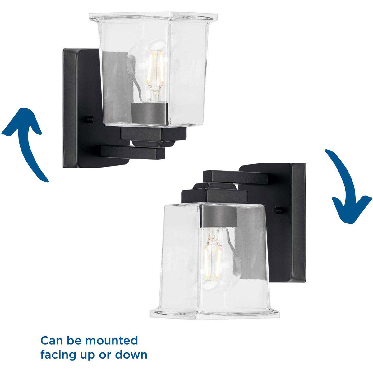 Gilmour 1 Light 6 inch Matte Black Bath Vanity Wall Light