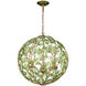 Bridget 3 Light 16.5 inch Soft Gold Chandelier Ceiling Light in Green
