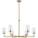Fitzroy 6 Light 34 inch Lacquered Brass Chandelier Ceiling Light