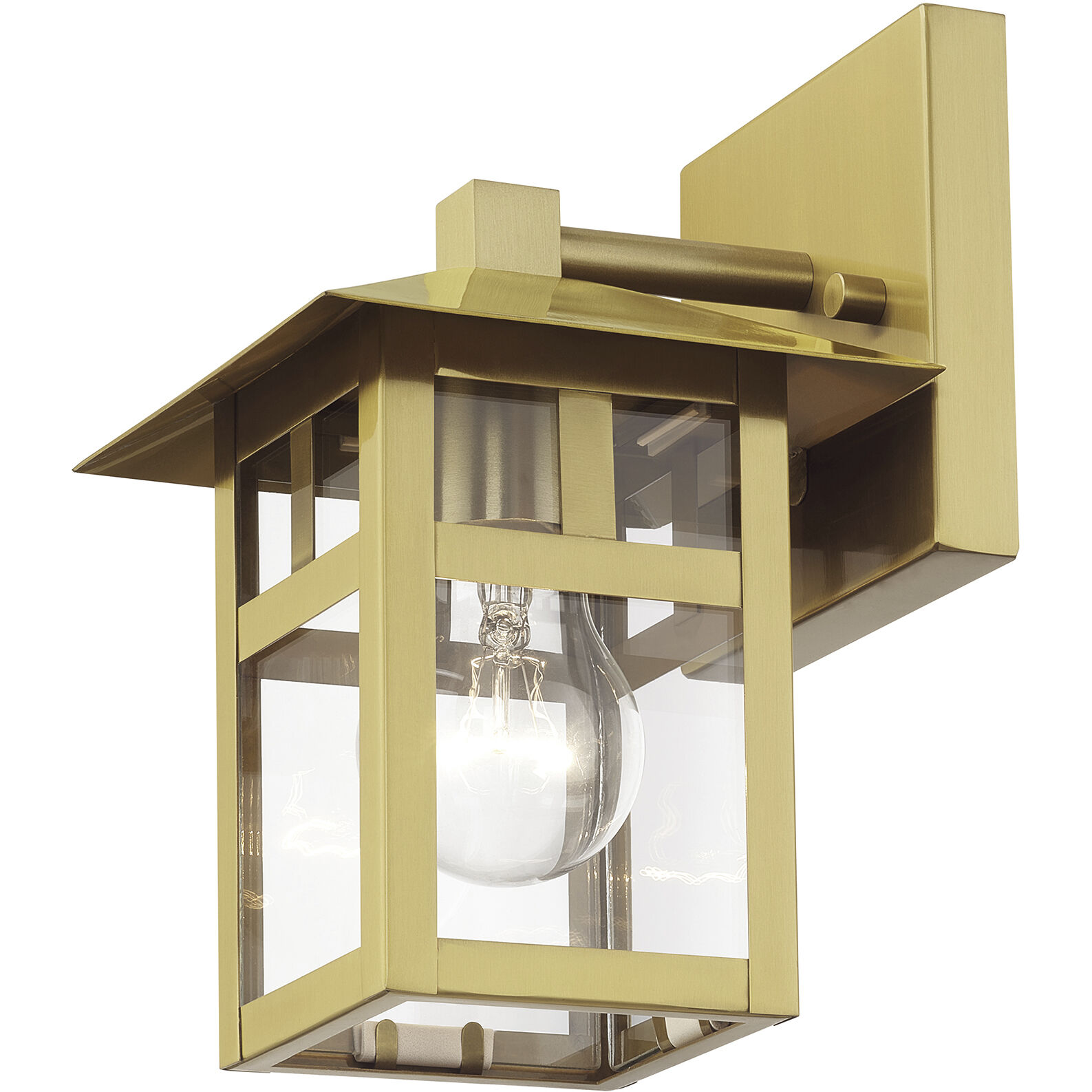 Crestlake 1 Light 8.5 inch Satin Gold Outdoor Wall Lantern
