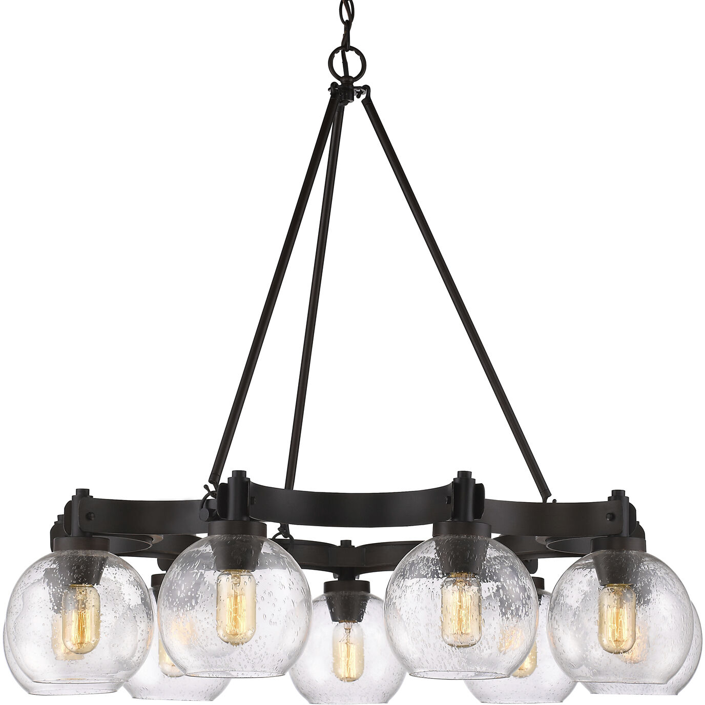 Galveston 37 inch 60.00 watt Rubbed Bronze Chandelier Ceiling Light, Large