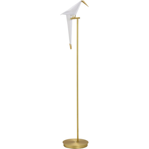 Chelsea House 61 inch 12.00 watt Antique Brass/Cream Floor Lamp Portable Light