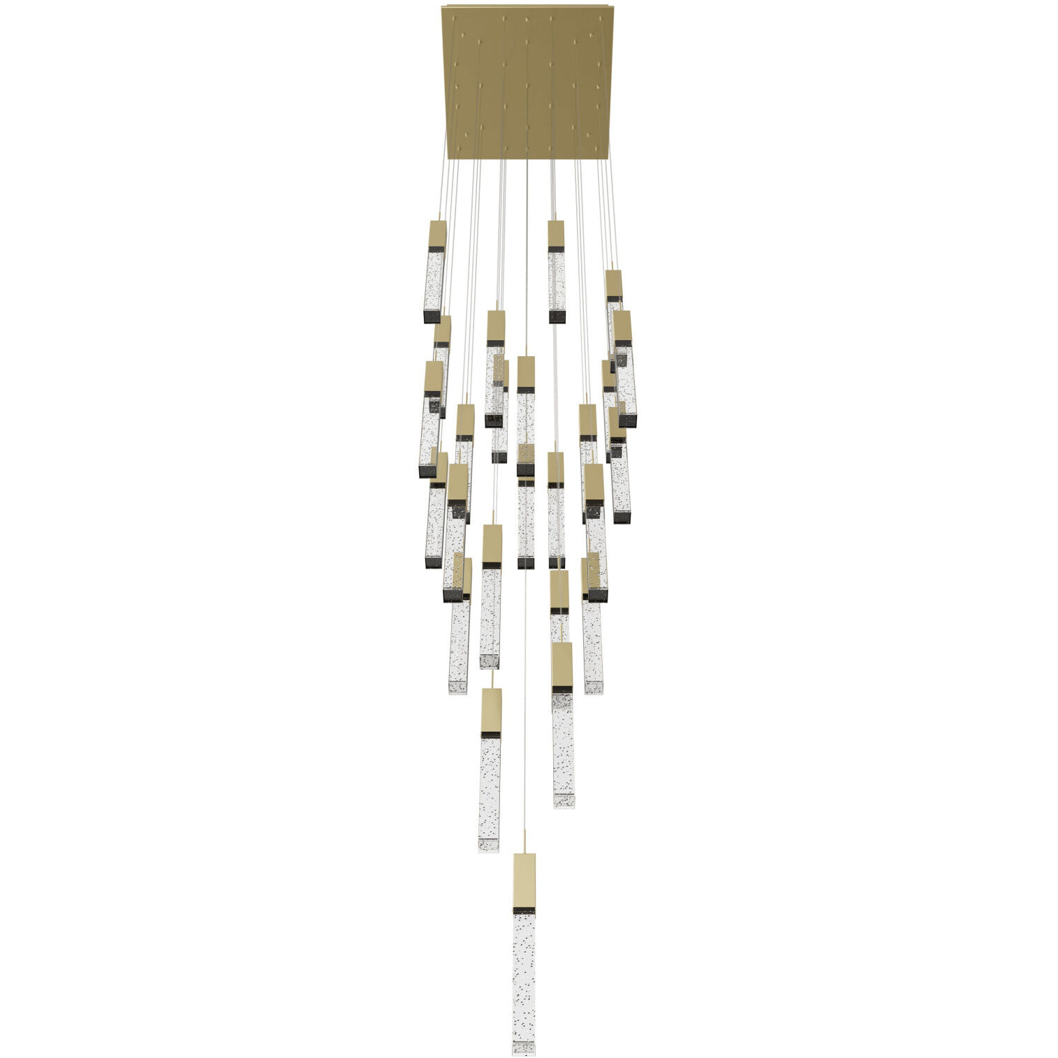 Original Glacier Avenue LED 28 inch Brushed Brass Multi Port Pendant Ceiling Light in Bubbled
