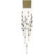 Original Glacier Avenue LED 28 inch Brushed Brass Multi Port Pendant Ceiling Light in Bubbled