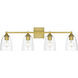 Gianni 4 Light 32 inch Brass Bath Sconce Wall Light