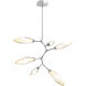 Rock Crystal LED 38.8 inch Classic Silver Chandelier Ceiling Light in Chilled Amber, 2700K LED, Modern Vine