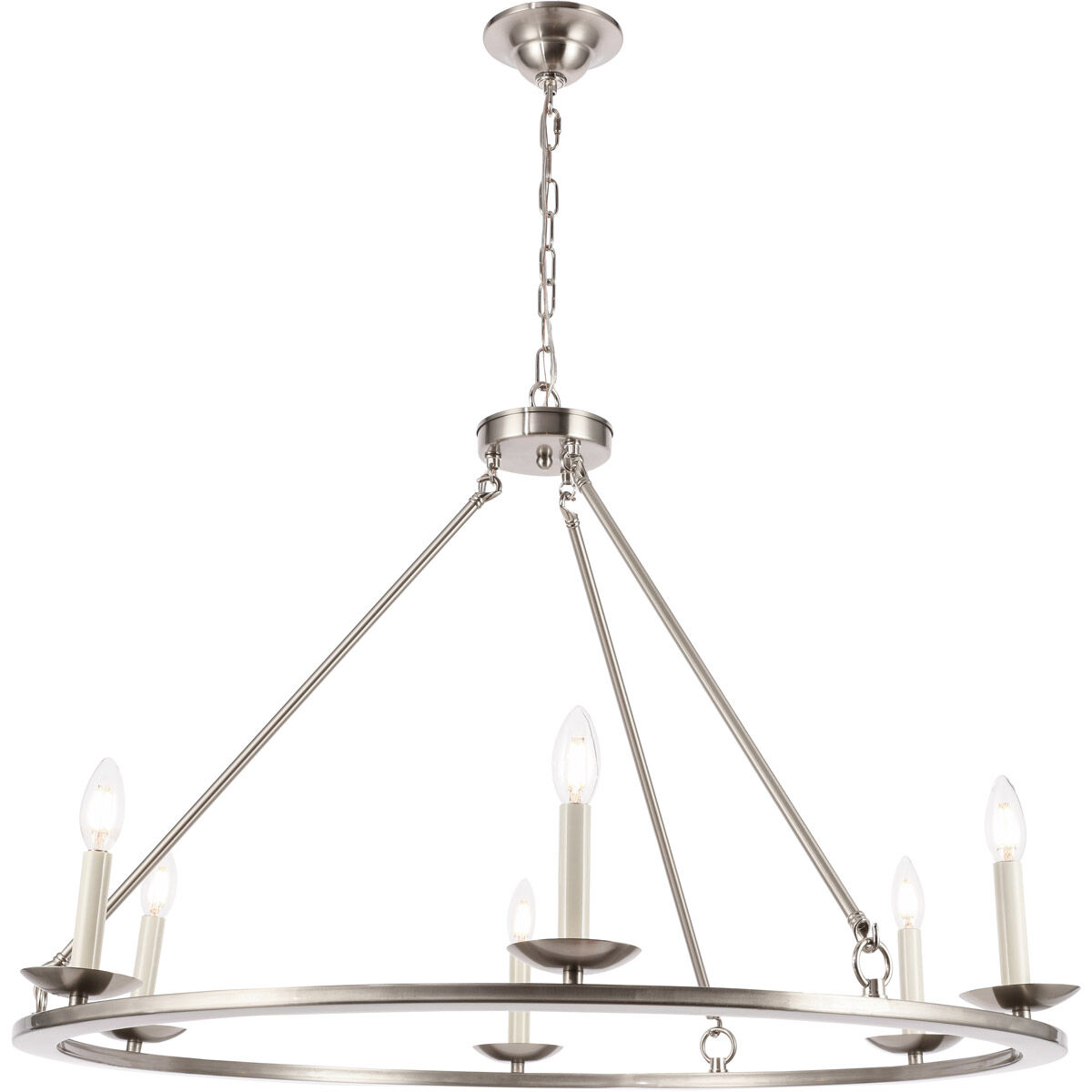 Jeannette 6 Light 36 inch Burnished Nickel Chandelier Ceiling Light