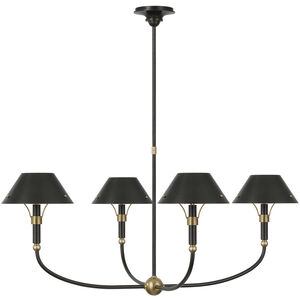 Thomas O'Brien Turlington LED 40 inch Bronze and Hand-Rubbed Antique Brass Arched Chandelier Ceiling Light