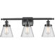 Ballston Small Cone LED 26 inch Matte Black Bath Vanity Light Wall Light in Seedy Glass, Ballston