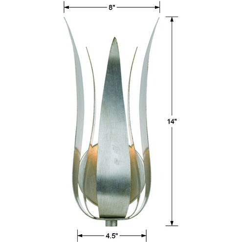 Broche Sconce Wall Light in Antique Silver